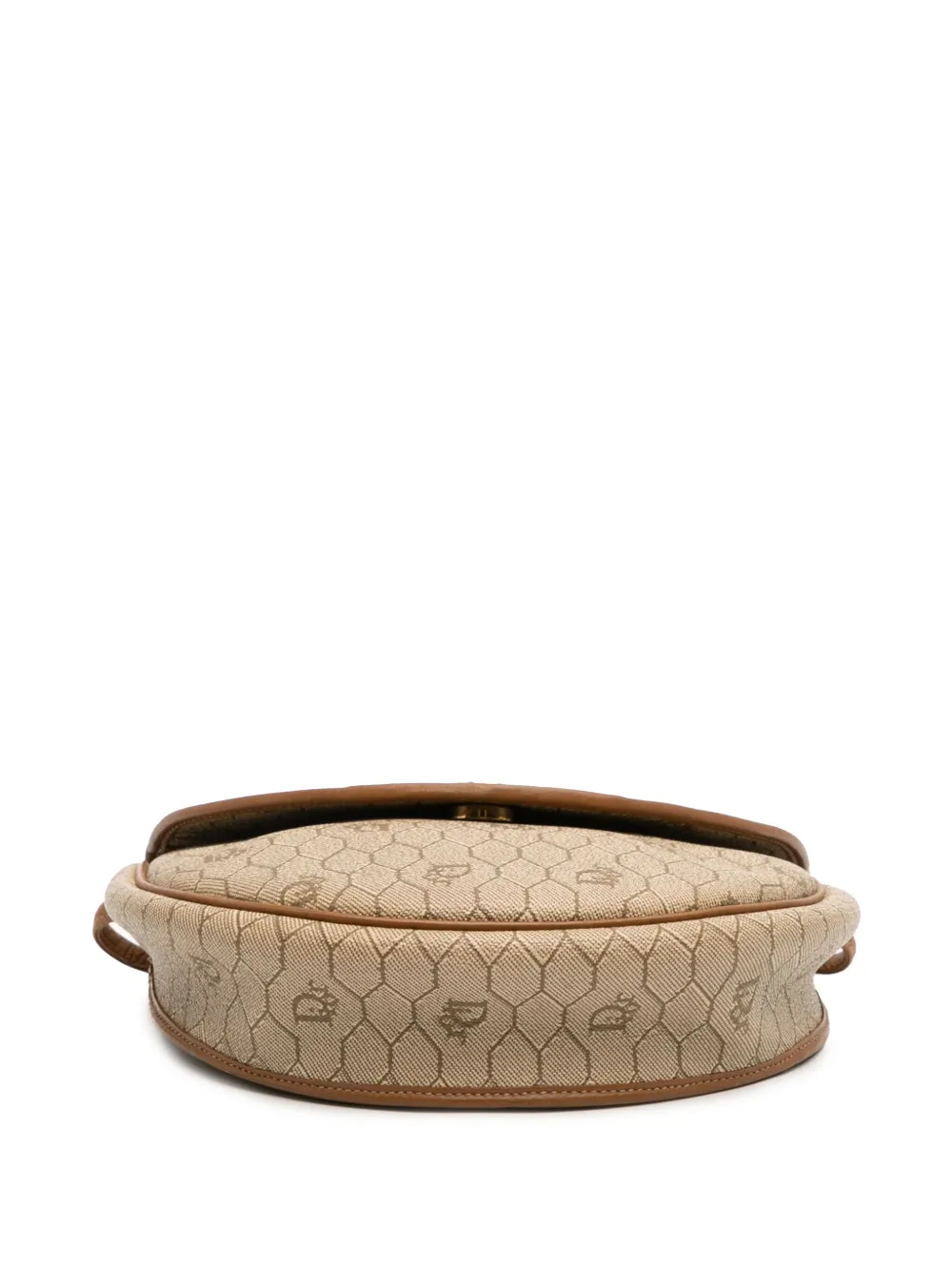 Pre-owned Dior 20th Century Honeycomb Coated Canvas Crossbody Bag In Brown
