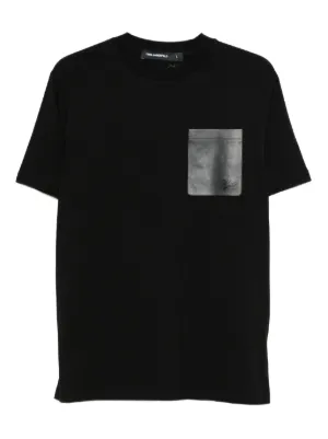 Helmut Lang Zip Pocket Cotton T-shirt | Black | FARFETCH