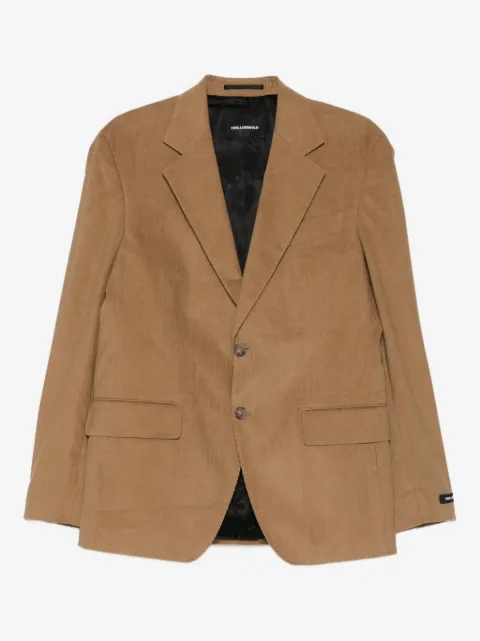 Karl Lagerfeld blazer en velours côtelé à simple boutonnage