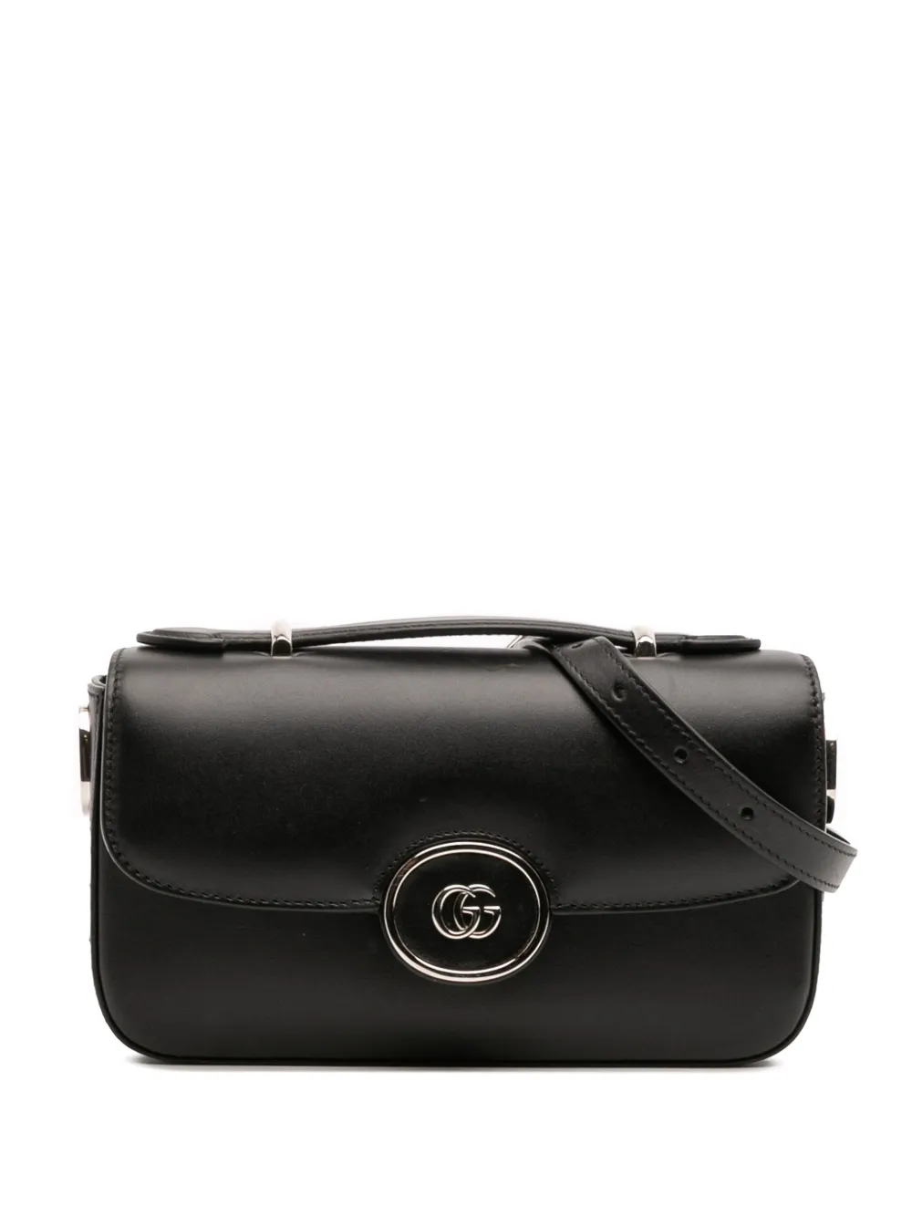 Gucci Pre-Owned 2016-2025 ミニ レザー プチ GG サッチェルバッグ - ブラック Gucci Pre-Owned 2016-2025 ミニ レザー プチ GG サッチェルバッグ - ブラック