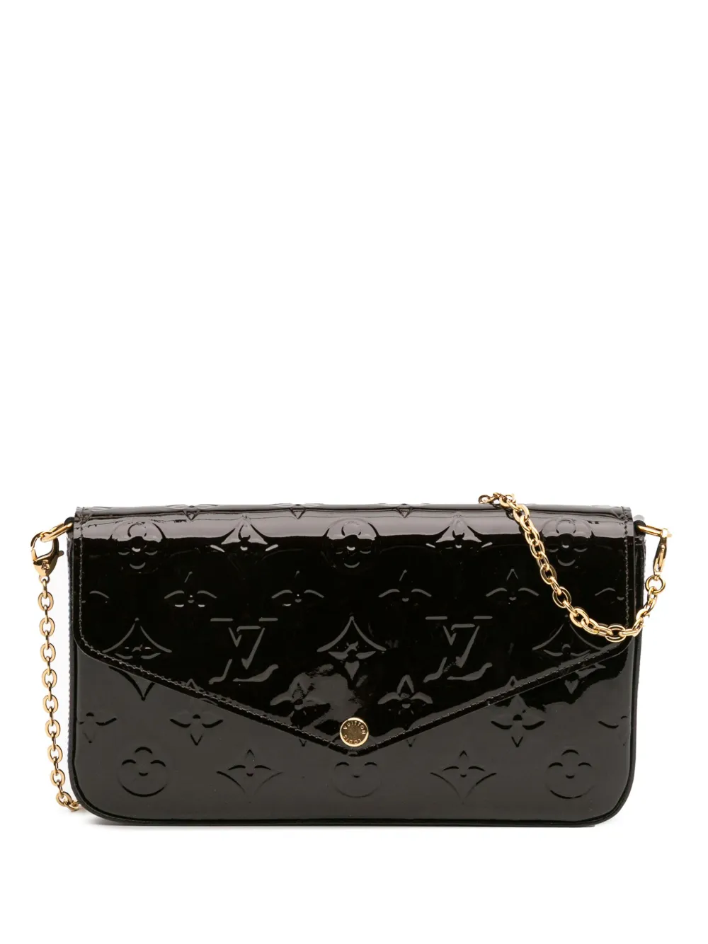 Pre-owned Louis Vuitton 2019 Monogram Vernis Pochette Felicie Crossbody Bag In Purple