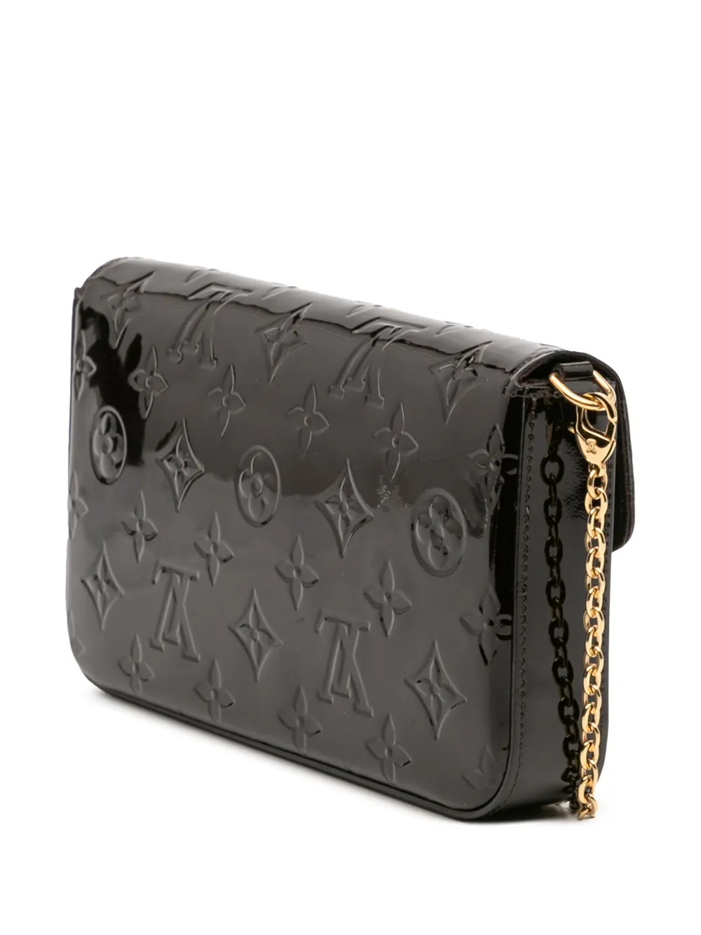 Pre-owned Louis Vuitton 2019 Monogram Vernis Pochette Felicie Crossbody Bag In Purple
