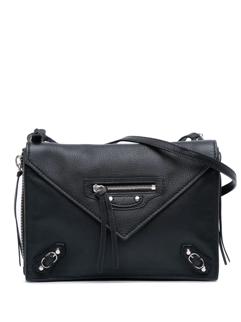 Balenciaga Pre-Owned 2017 XS レザー ペーパー トリプルジップアラウンド ショルダーバッグ - ブラック Balenciaga Pre-Owned 2017 XS レザー ペーパー トリプルジップアラウンド ショルダーバッグ - ブラック