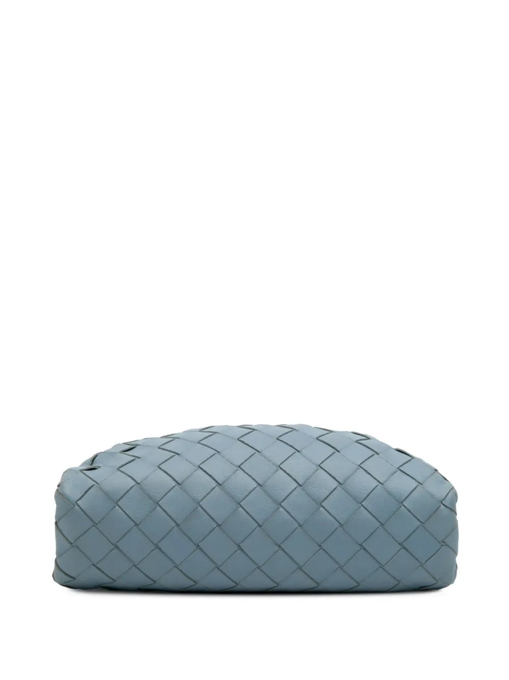 Pre-owned Bottega Veneta 2012-2025 Nappa Intrecciato The Mini Pouch Crossbody Bag In Blue