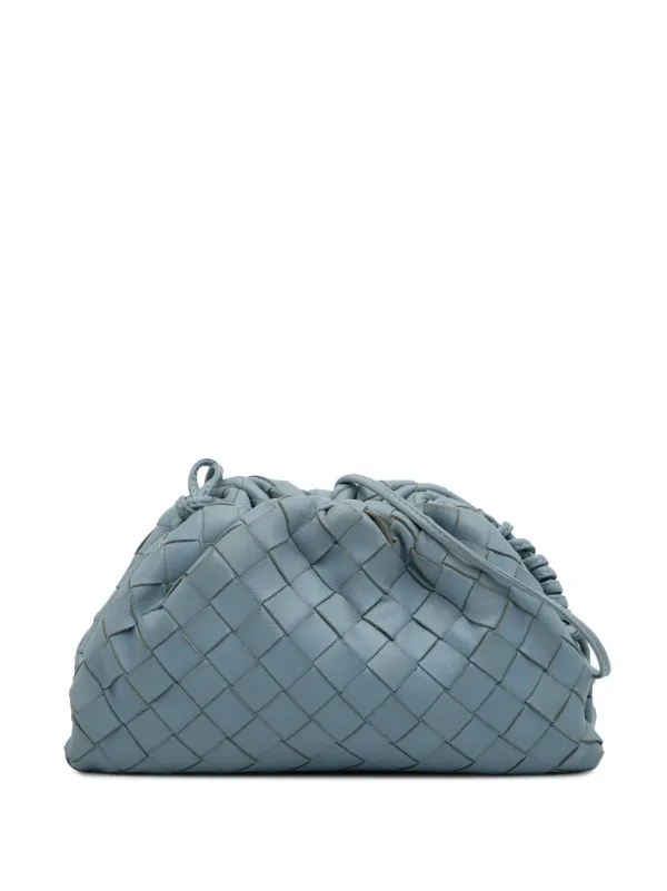Bottega Veneta Pre-Owned 2012-2025 Nappa Intrecciato The Mini Pouch  Crossbody Bag Blue FARFETCH IN