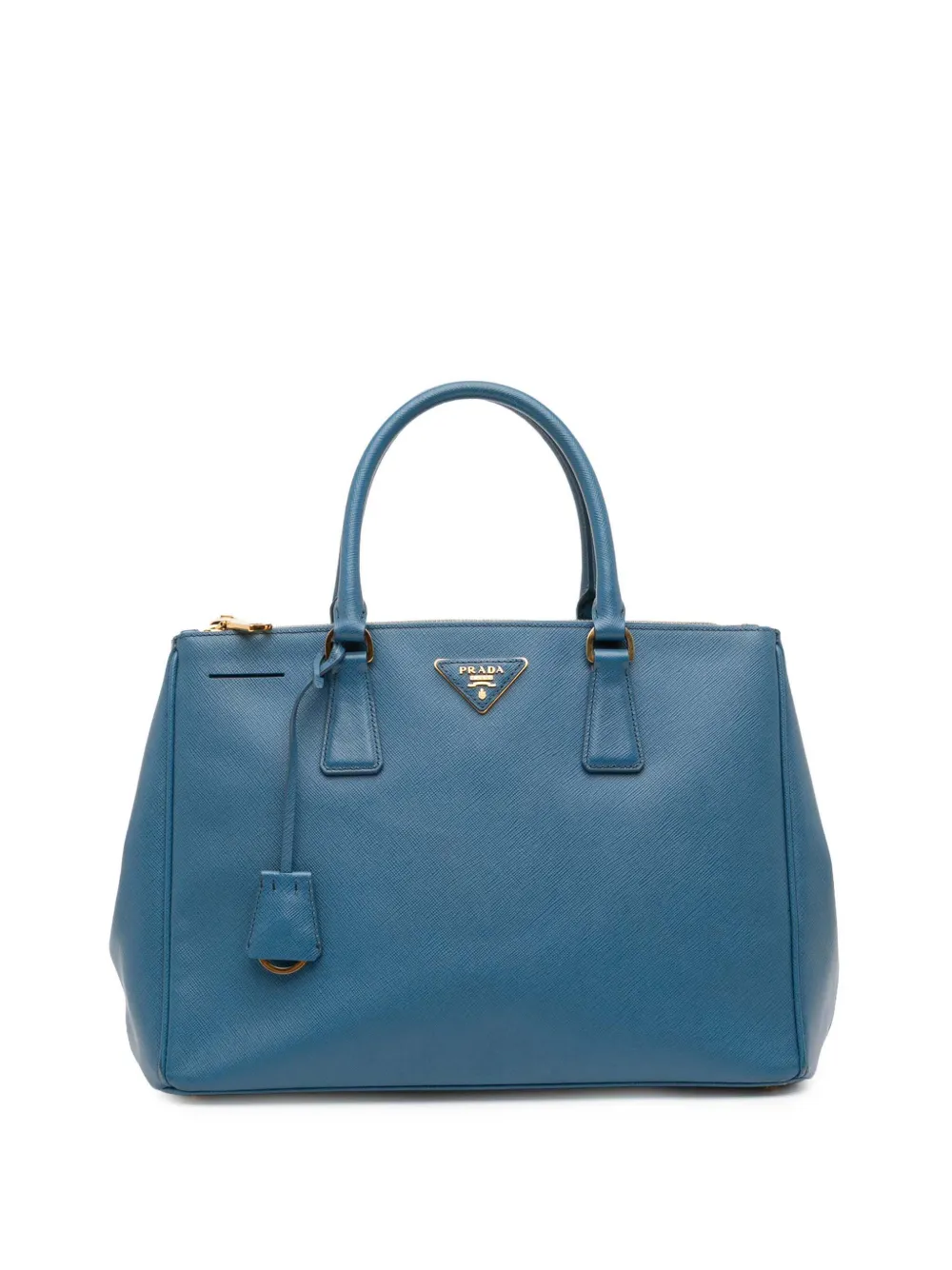 Prada Pre-Owned 2000-2025 ミディアム サフィアーノ ルクス ガレリア ダブルジップ サッチェルバッグ - ブルー Prada Pre-Owned 2000-2025 ミディアム サフィアーノ ルクス ガレリア ダブルジップ サッチェルバッグ - ブルー