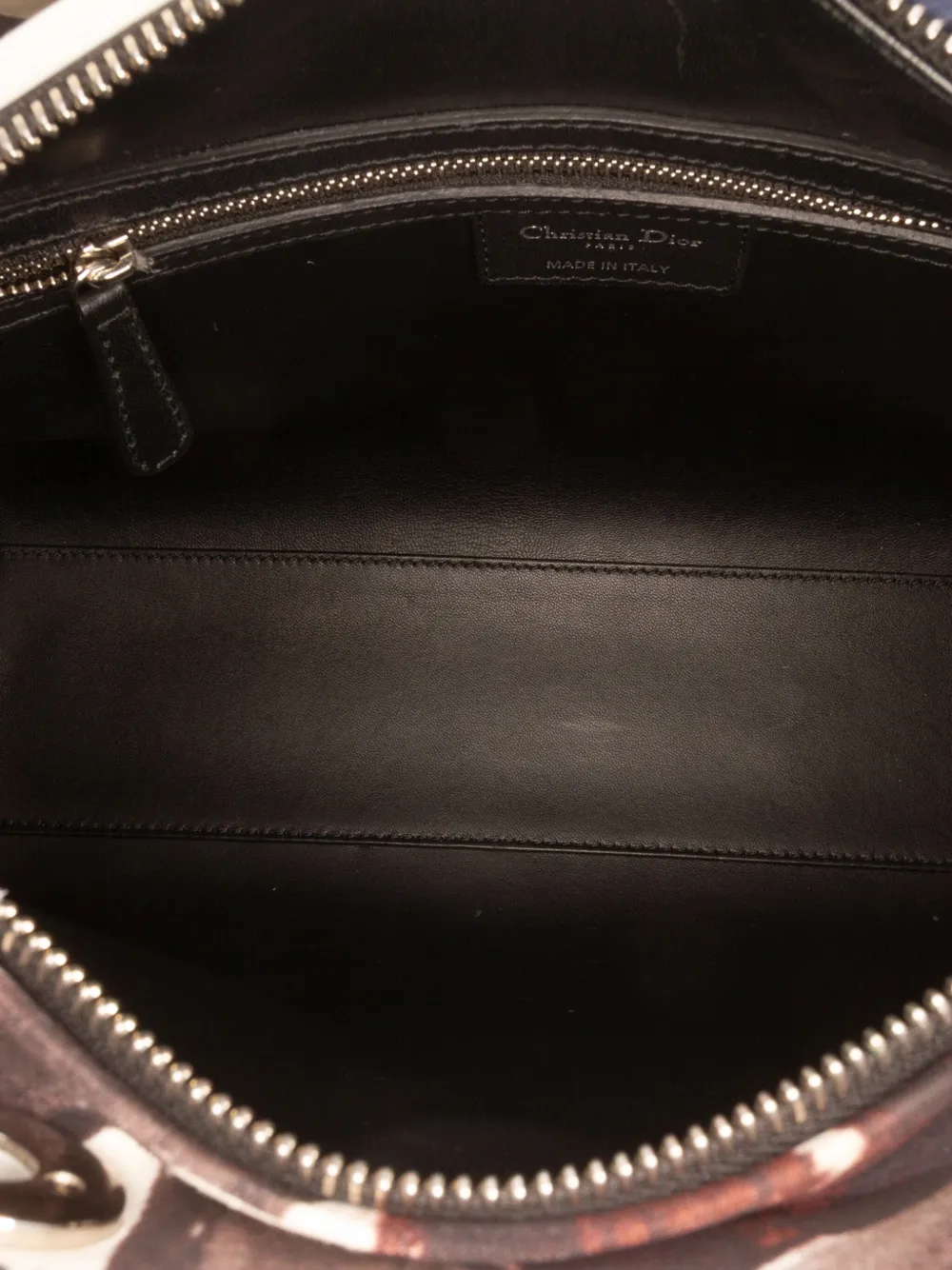 Pre-owned Dior 2014 Large Canvas Floral Graffiti Lady  Satchel In Multi