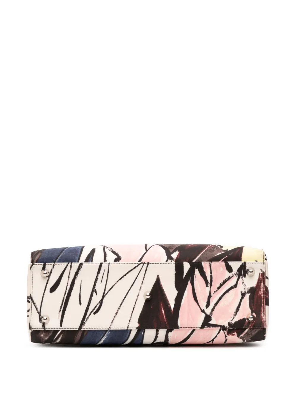 Pre-owned Dior 2014 Large Canvas Floral Graffiti Lady  Satchel In Multi