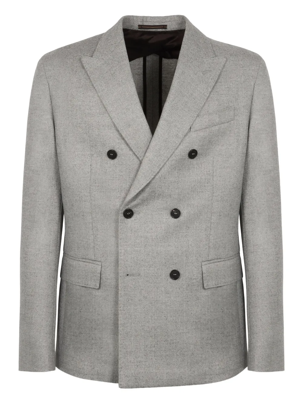 Slowear Linen Double-breasted Blazer In Gray