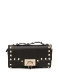 Valentino Garavani Pre-Owned 2000-2017 Pebbled Calfskin Rockstud Flip Lock Wallet On Chain satchel - Black