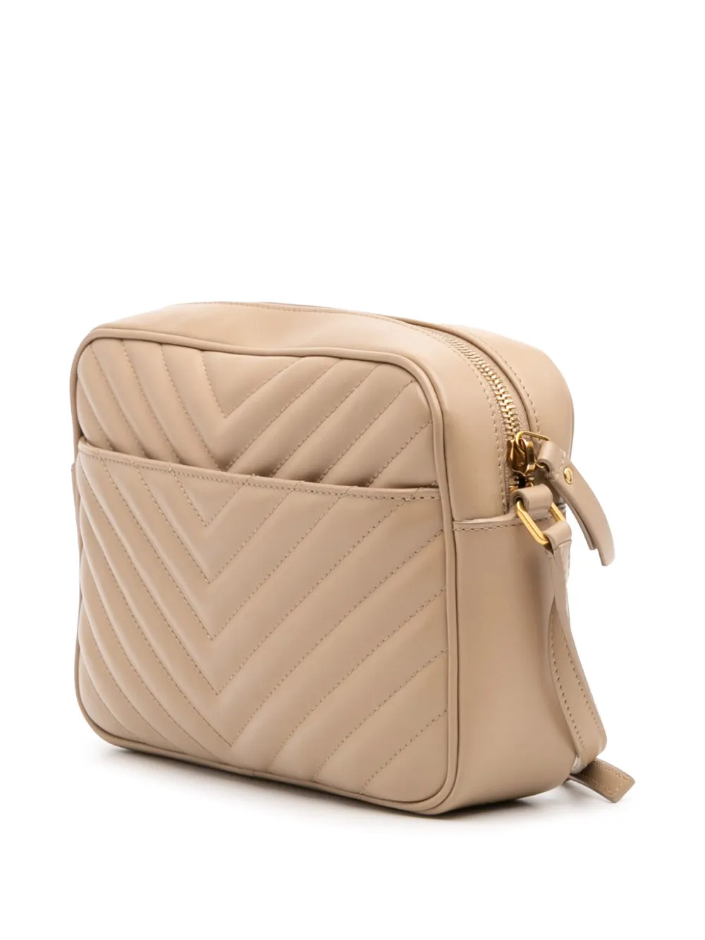Pre-owned Saint Laurent 2023 Matelasse Leather Monogram Lou Camera Bag Crossbody Bag In Brown