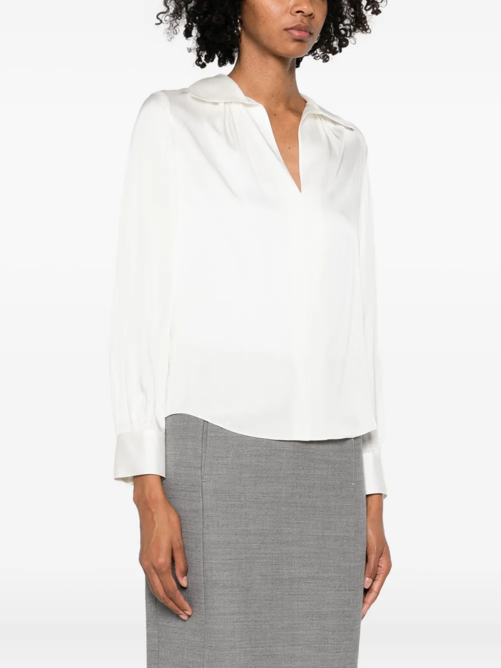 Vince Blouse van zijdeblend Wit