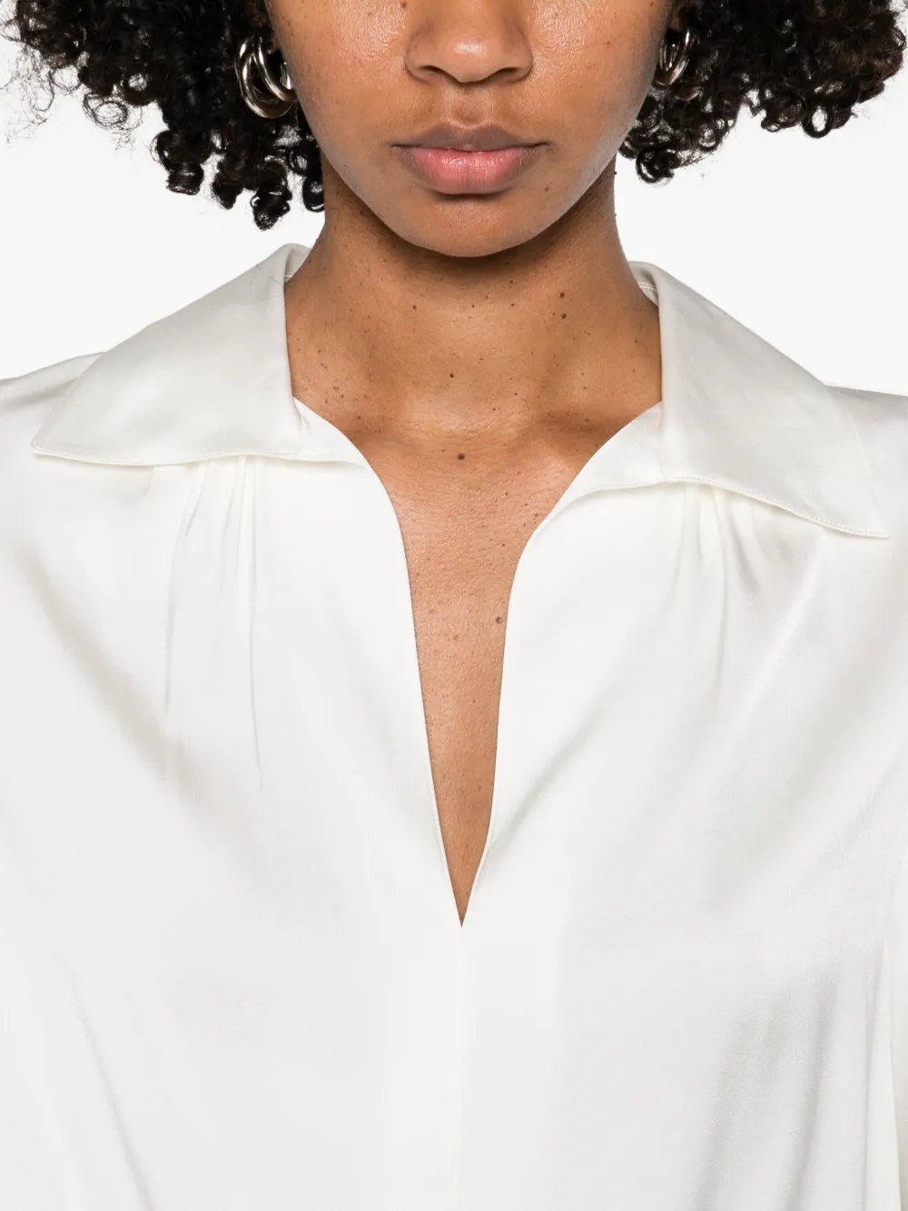 Vince Blouse van zijdeblend Wit