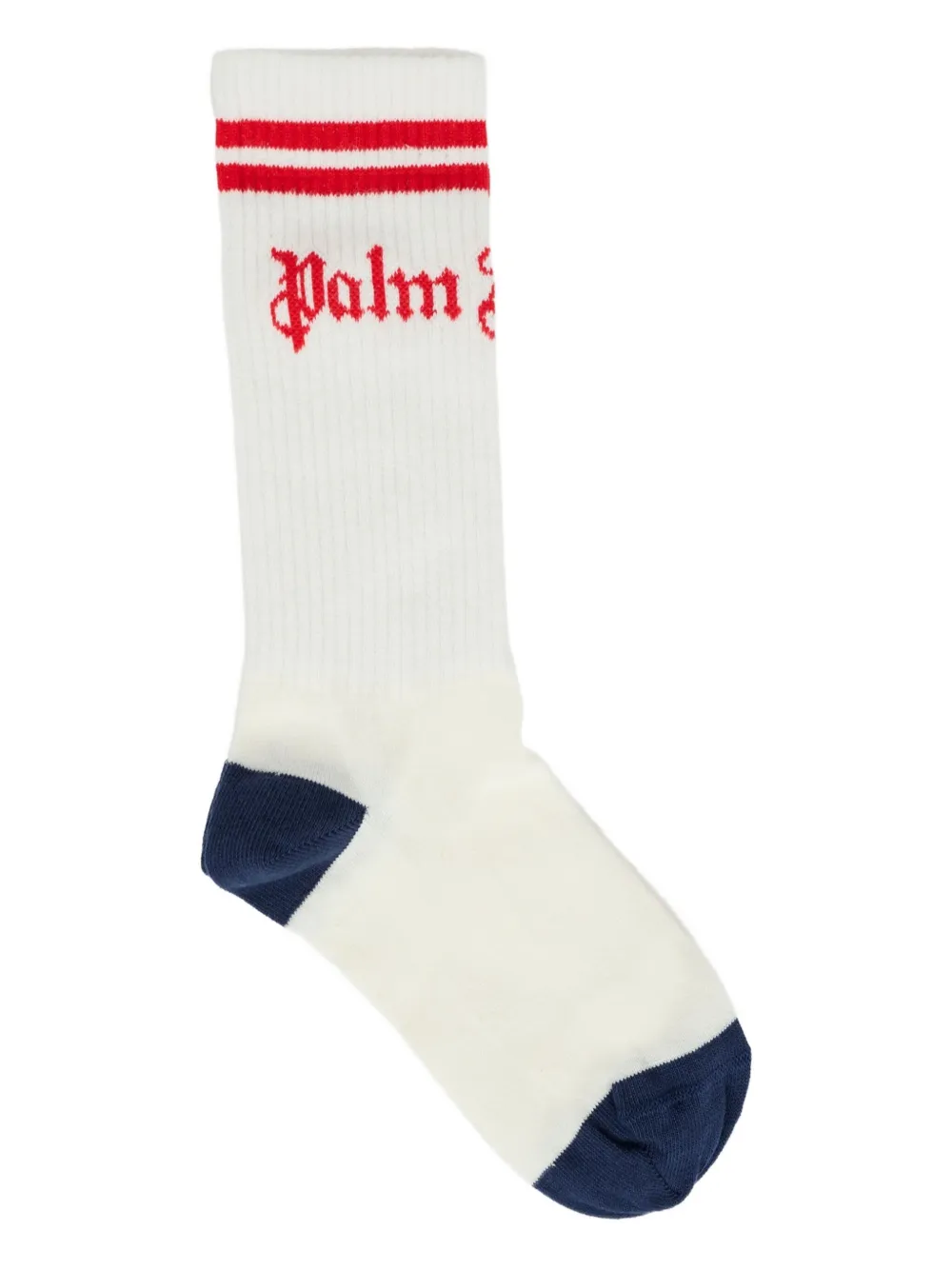 Palm Angels Kids striped logo socks - Bianco