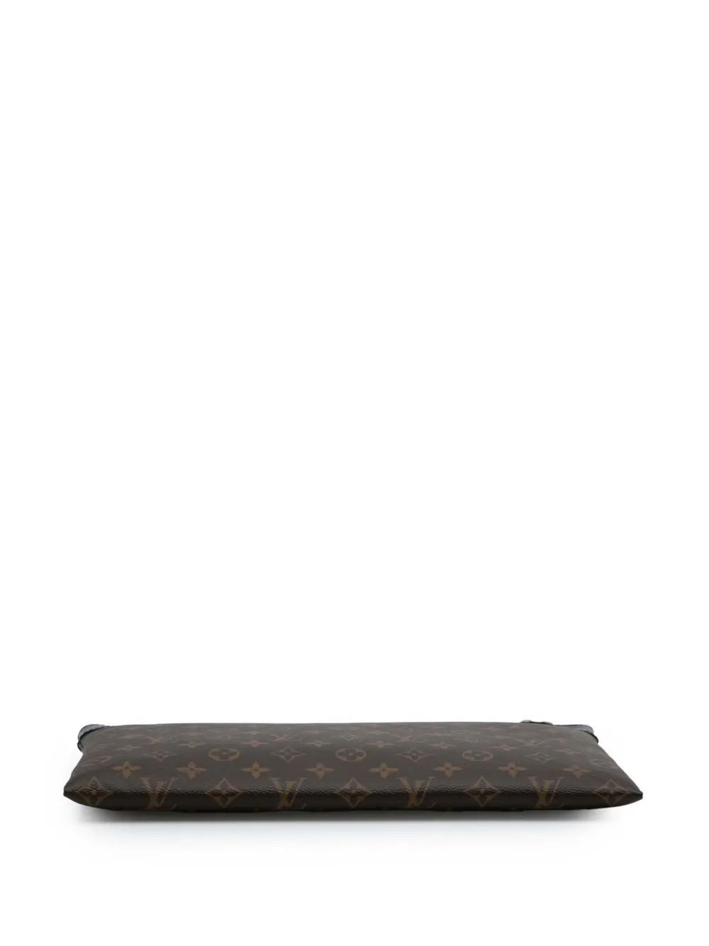 Pre-owned Louis Vuitton 2020 Monogram Macassar Discovery Pochette Gm Clutch Bag In Brown