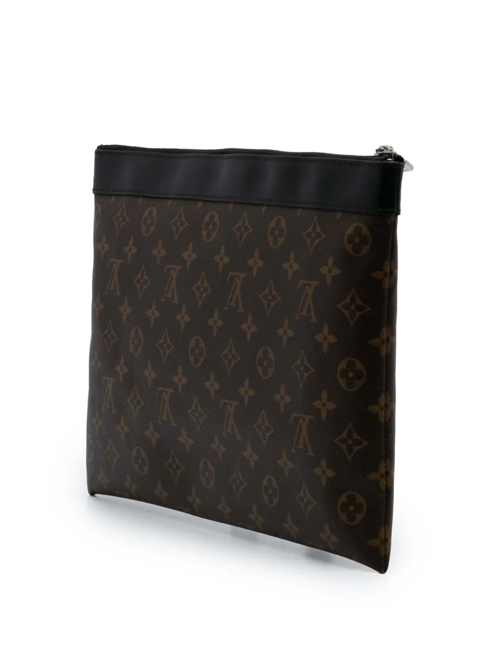 Pre-owned Louis Vuitton 2020 Monogram Macassar Discovery Pochette Gm Clutch Bag In Brown