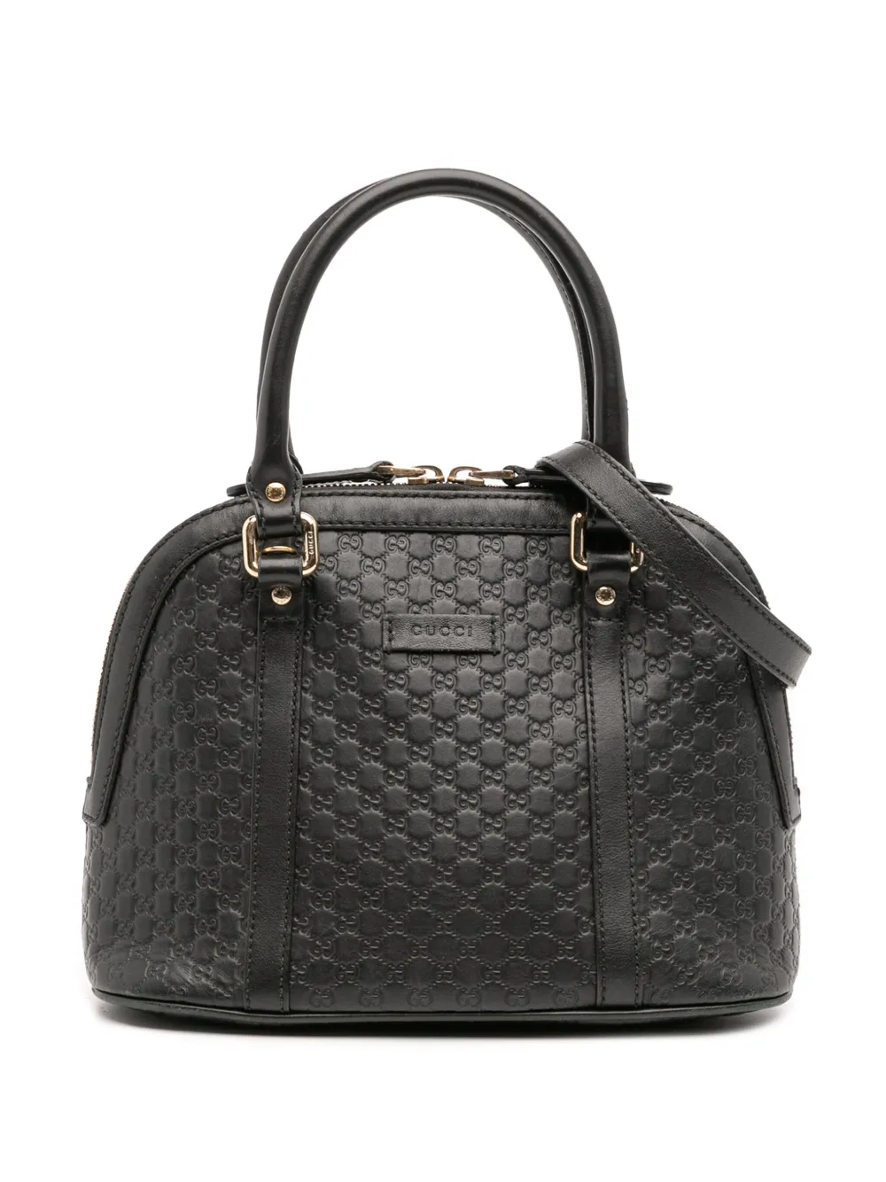Gucci Pre-Owned 2016-2025 ミニ マイクログッチシマ ドーム サッチェルバッグ - ブラック Gucci Pre-Owned 2016-2025 ミニ マイクログッチシマ ドーム サッチェルバッグ - ブラック