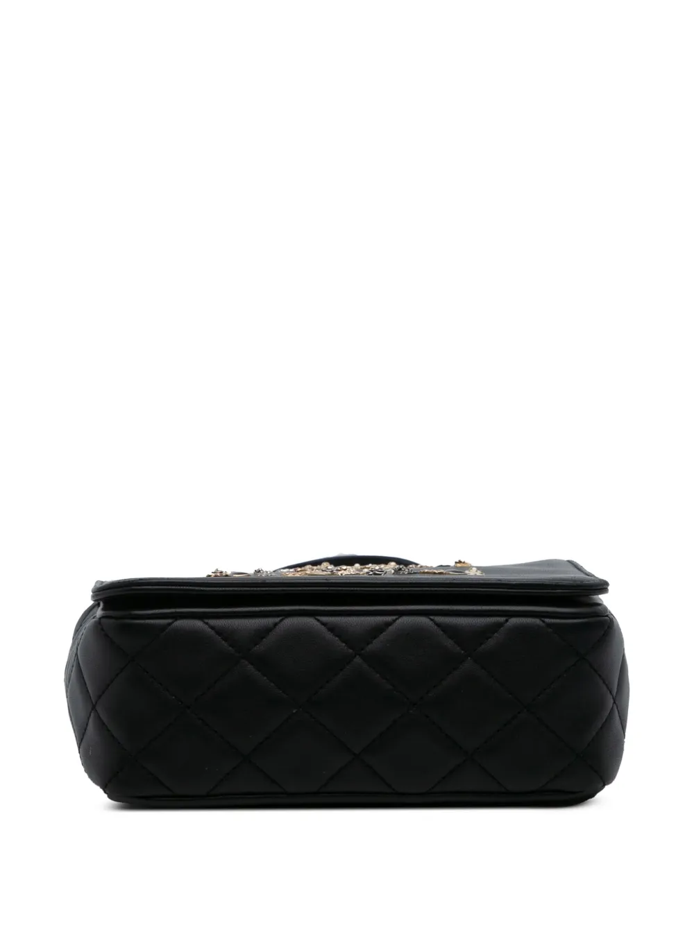 Pre-owned Chanel 2020 Lambskin Lucky Charms Flap Crossbody Bag In Black