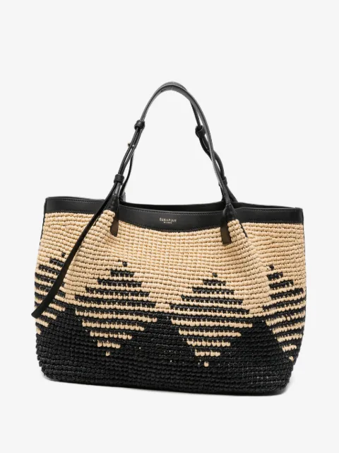 Serapian Secret mosaico raffia tote bag