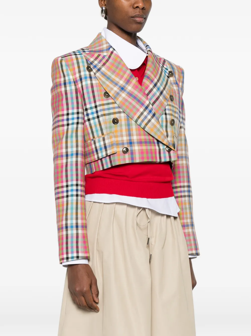  Vivienne Westwood Double-breasted Check Jacket - Neutrals 