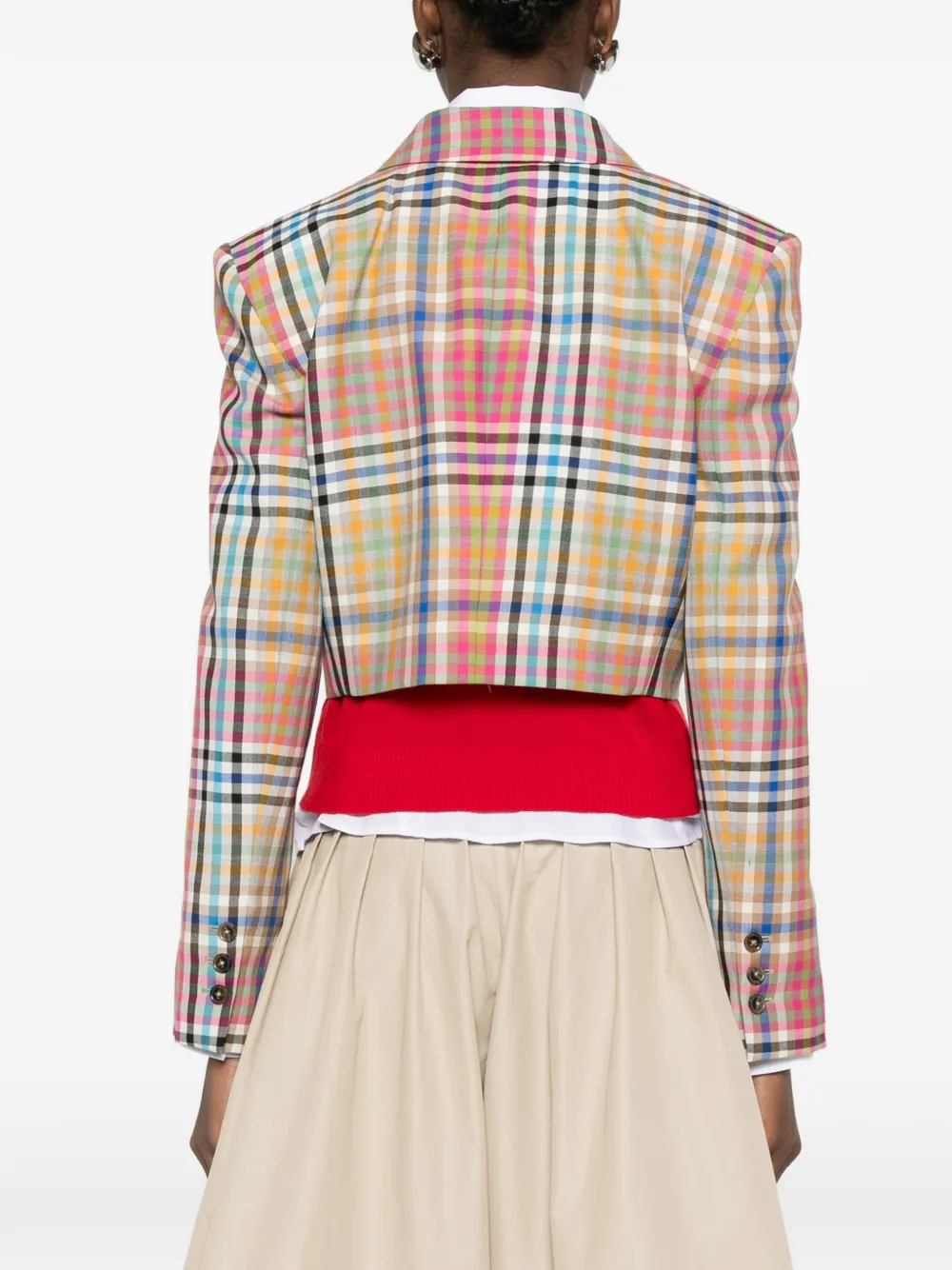 Vivienne Westwood Geruit jack met dubbele rij knopen Beige
