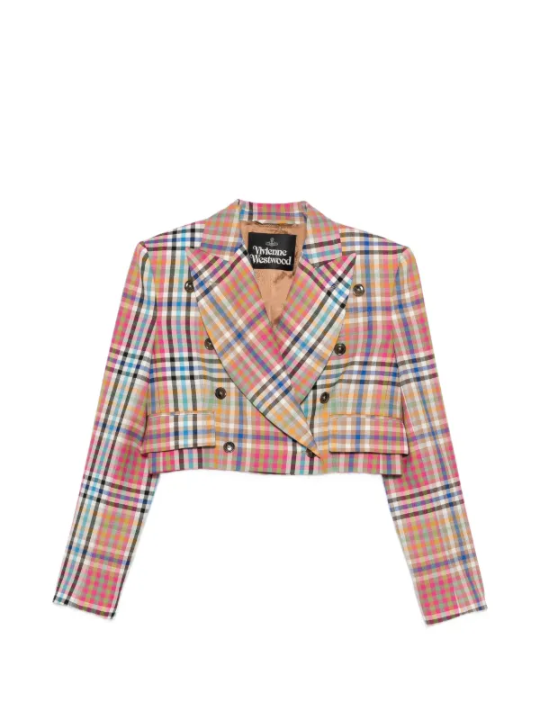 Vivienne Westwood Double-breasted Check Jacket in Neutrals