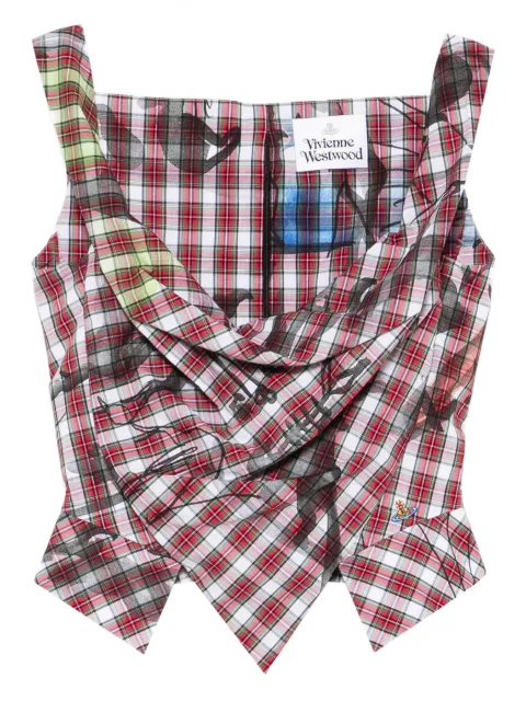 Vivienne Westwood plaid draped top