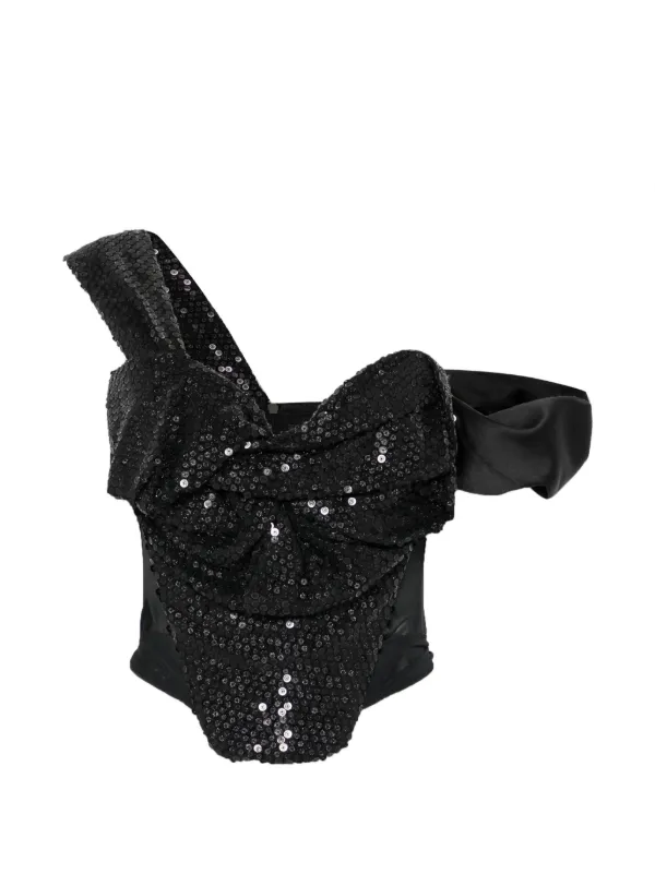 Vivienne Westwood Knot Sequin Embellished Corset Top in Black