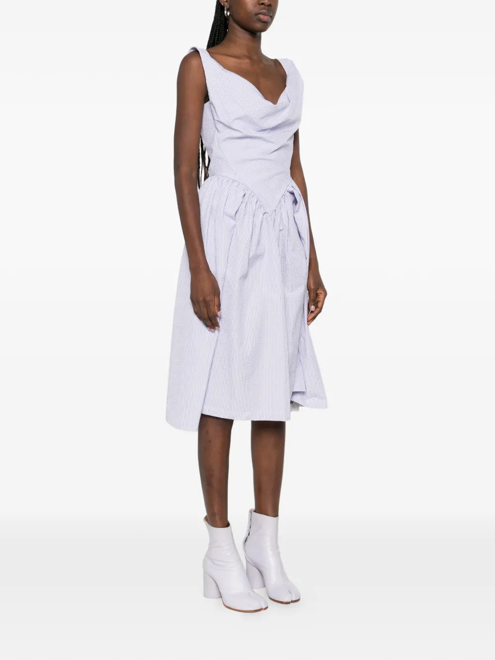 Vivienne Westwood Sunday gestreepte midi-jurk Wit