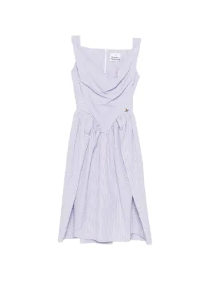 white christmas dresses 100% Cotton Light Blue Stripe Midi Dress - All Dresses main image 0