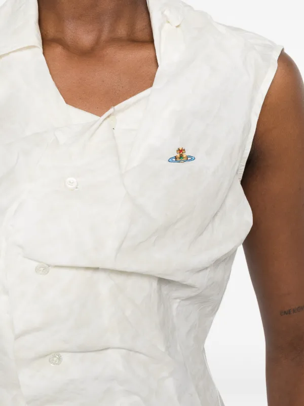 Vivienne Westwood Drunken Signature Orb Logo Shirt | White | FARFETCH