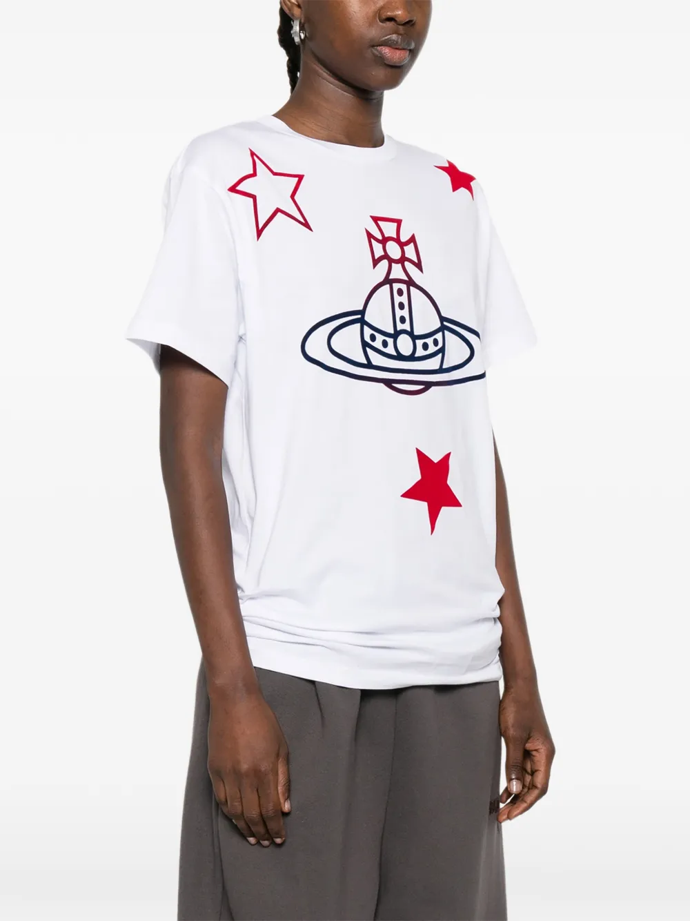 Vivienne Westwood Orb and Stars Classic T-shirt Wit