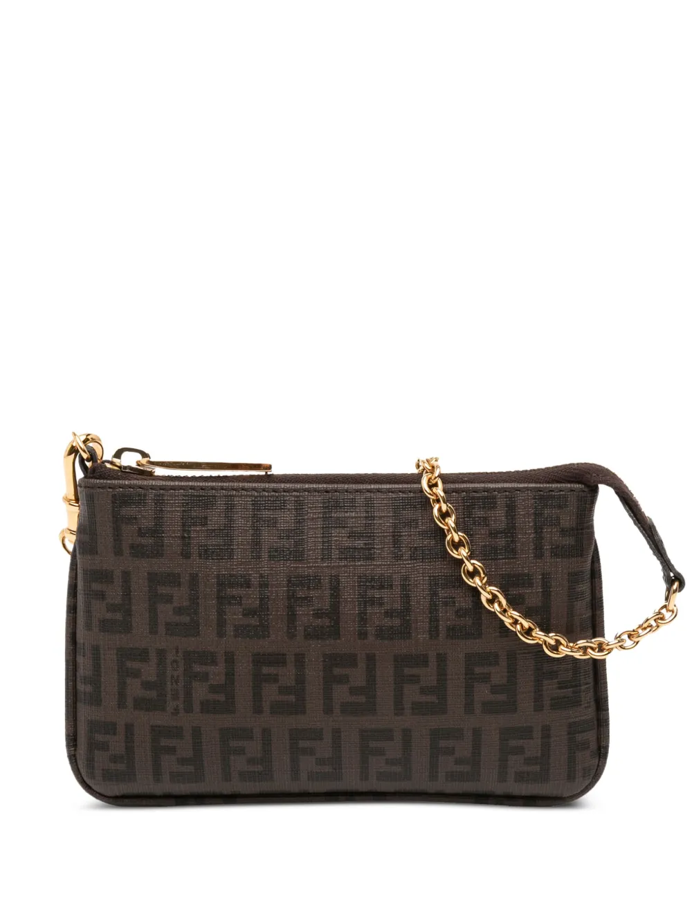 Fendi Pre-Owned 2000-2010 ズッキーノ スパルマティ チェーン ポシェット ショルダーバッグ - ブラウン Fendi Pre-Owned 2000-2010 ズッキーノ スパルマティ チェーン ポシェット ショルダーバッグ - ブラウン