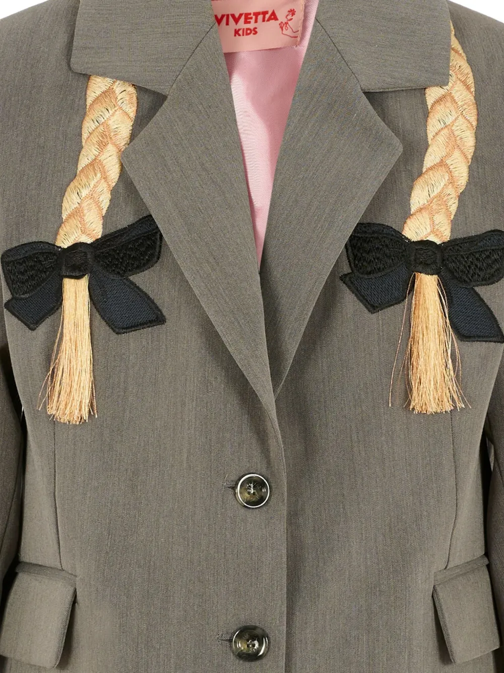 Vivetta Braids Bow Jacket In Gray