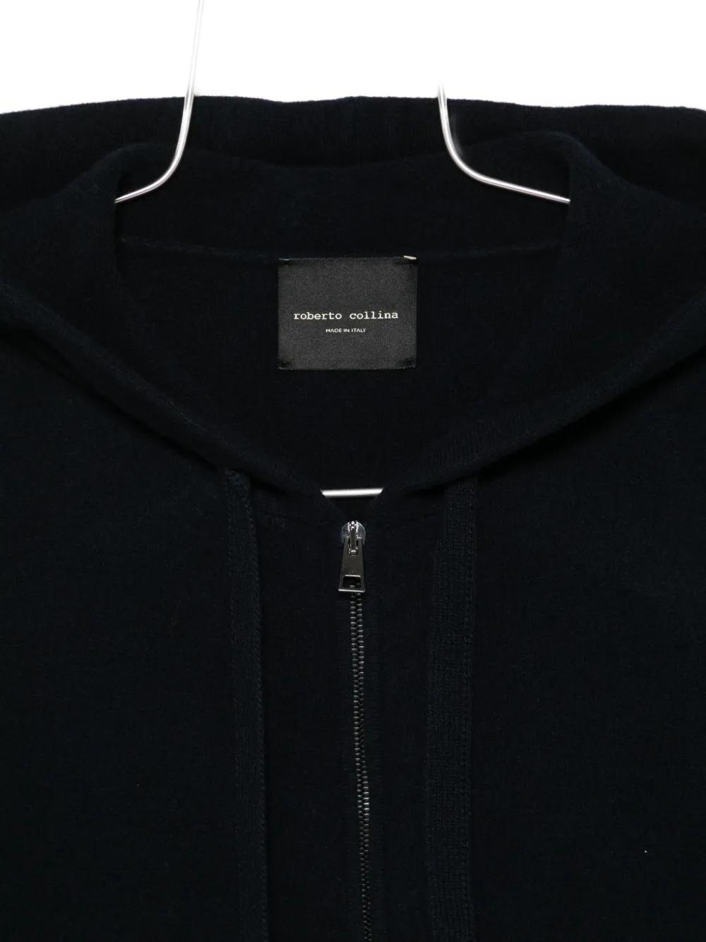 Roberto Collina Blue Sweatshirt With Drawstring Hood And Dropped Shoulders In Wool Man In Blue