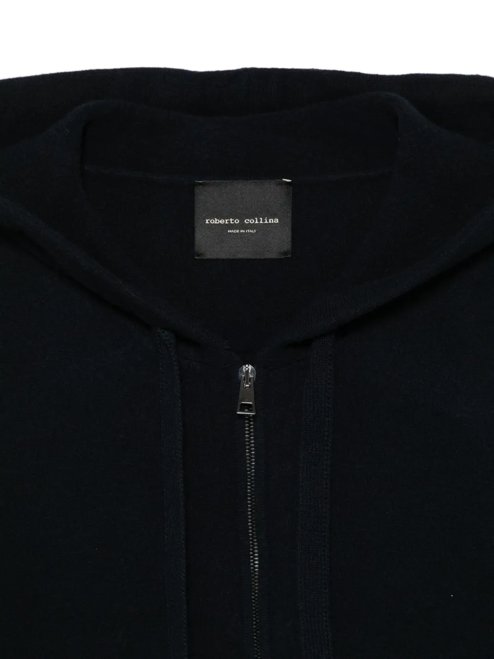Roberto Collina Hoodie met rits van merinowol Blauw