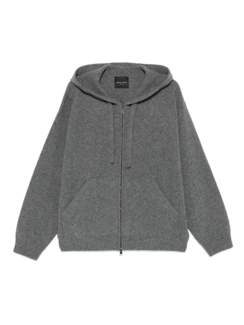 Roberto Collina mélange-effect zip-up hoodie