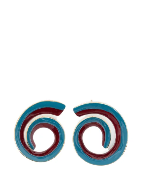 Marni enamel spiral earrings