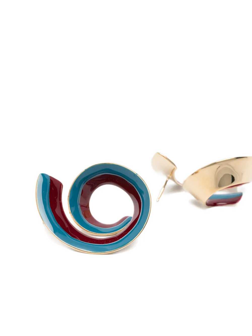  Marni Enamel Spiral Earrings - Blue 