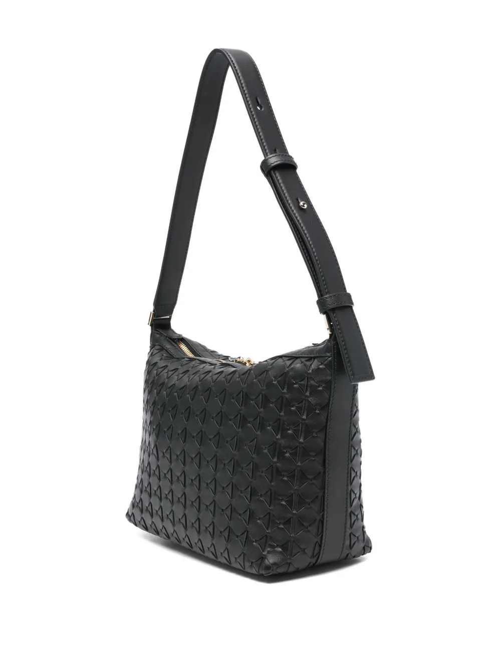 Serapian Small Mosaico Zip Shoulder Bag In Black