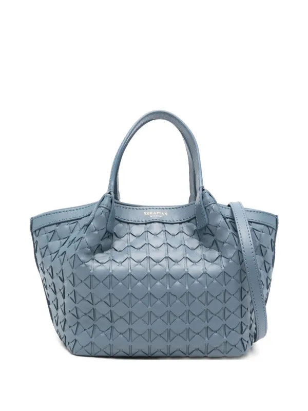 Serapian Mini Secret Leather Tote Bag in Blue