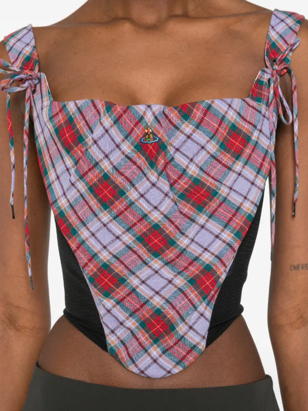 vivienne westwood ポンチョ風トップス Mサイズ Vivienne Westwood Corset Puppy Xadrez Tartan | Roxo | FARFETCH BR