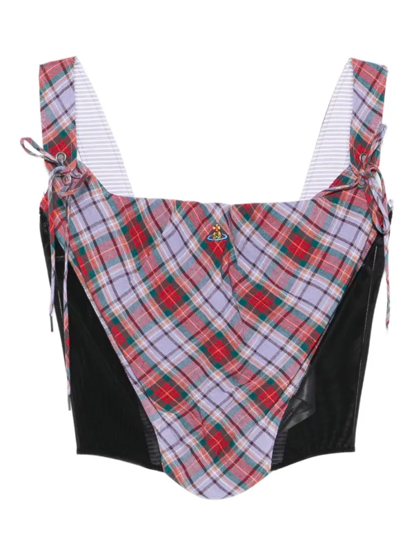 Vivienne Westwood Corset Puppy Xadrez Tartan | Roxo | FARFETCH BR