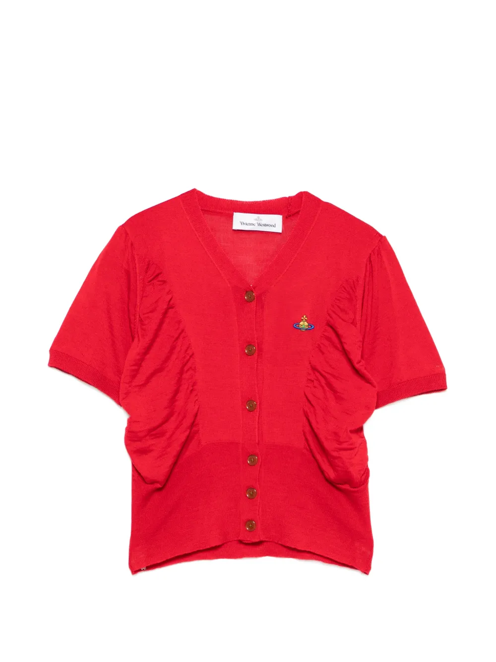 Vivienne Westwood Pamela ruched cardigan - Rosso