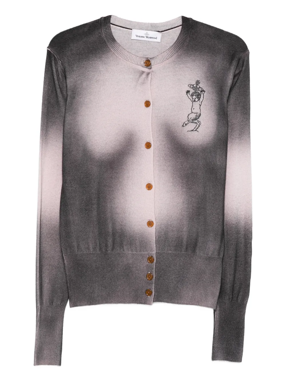 Vivienne Westwood Elle embroidered ombré cardigan - Black