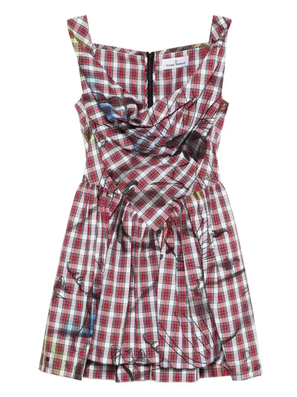 e*様 未使用 ✨️ Vivienne Westwood フリル チェック シャ Vivienne Westwood チェック ミニドレス | レッド | FARFETCH JP