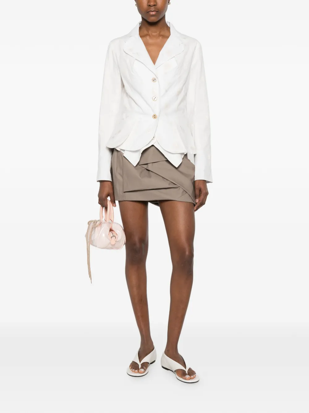 Vivienne Westwood Embroidered-flower Button Jacket in White, view 2