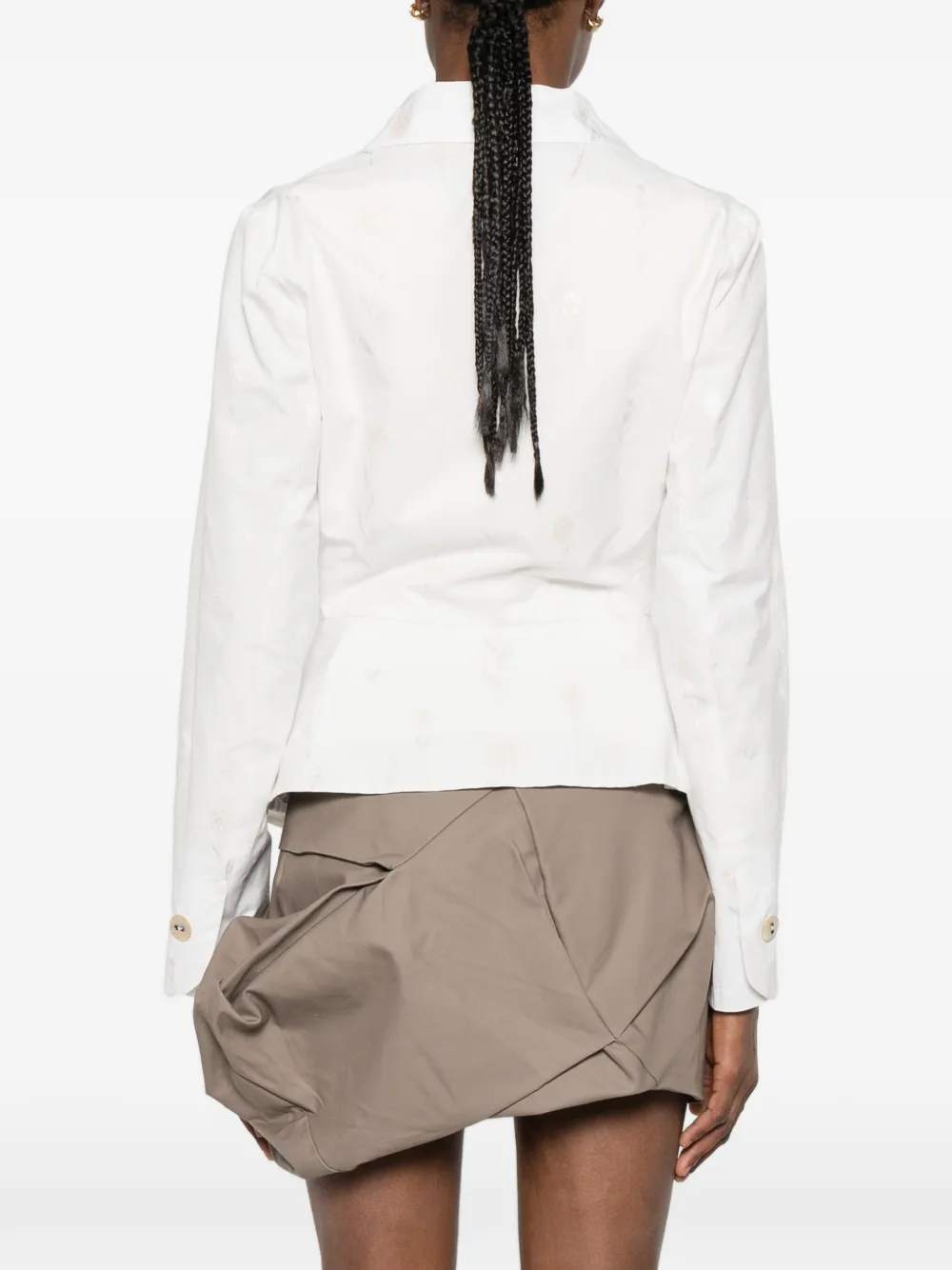Vivienne Westwood Embroidered-flower Button Jacket in White, view 4