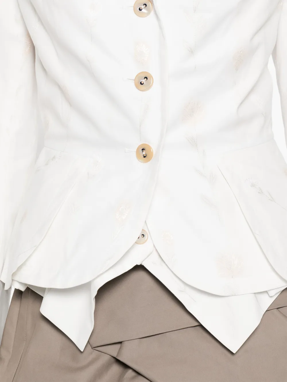 Vivienne Westwood Embroidered-flower Button Jacket in White, view 5