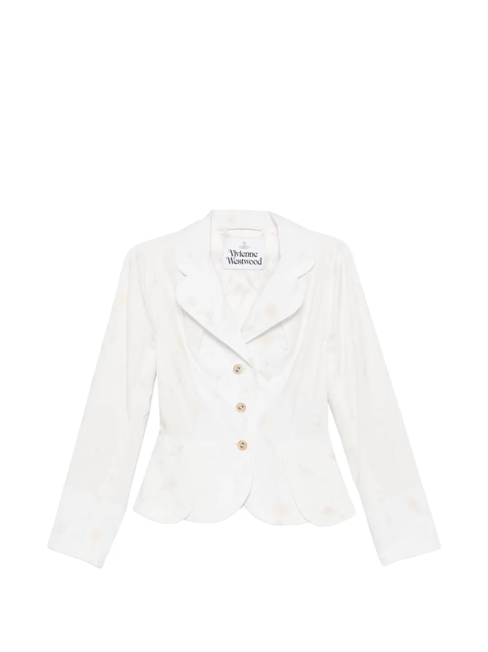 Vivienne Westwood embroidered-flower button jacket - Weiß